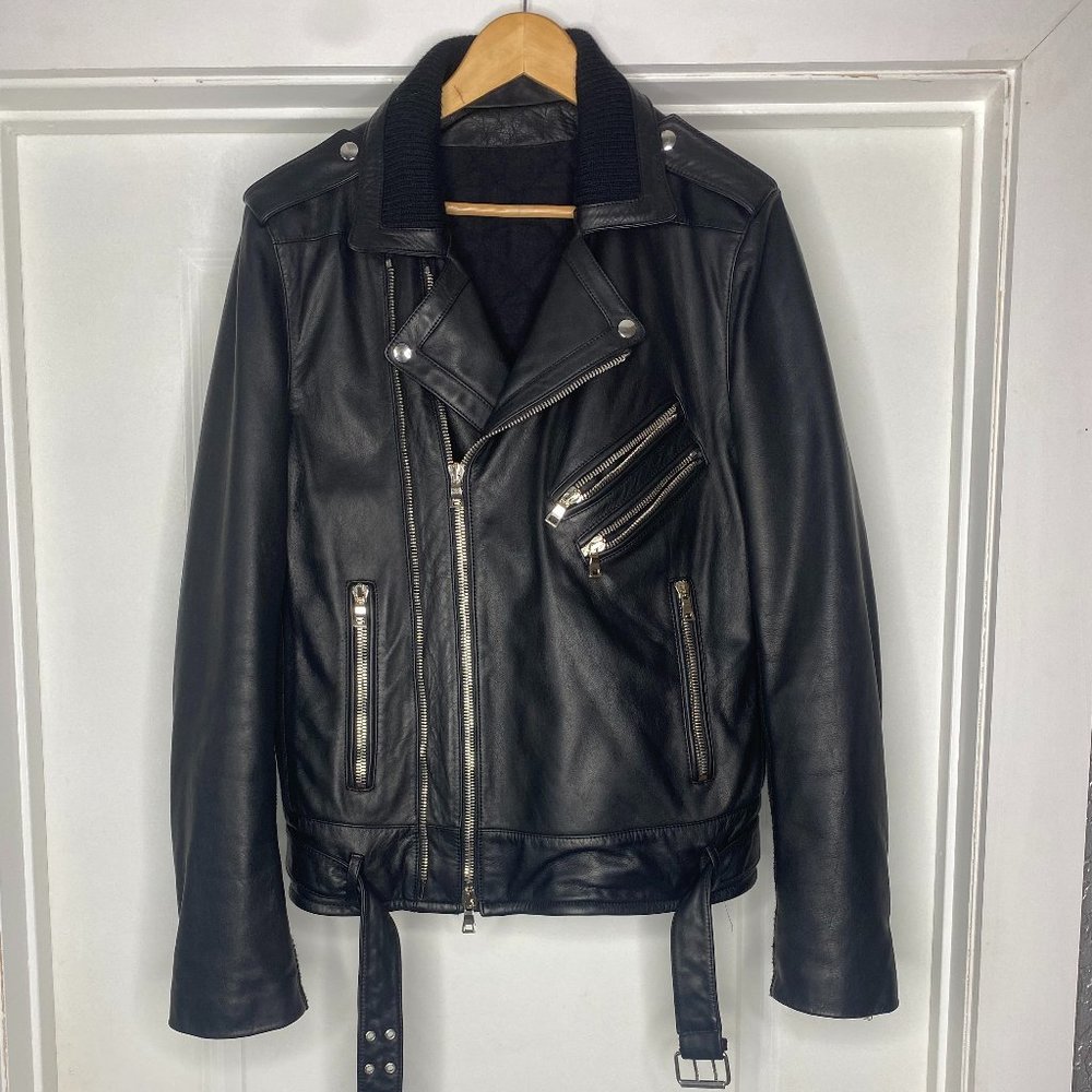 BALMAIN: Quilted Leather Biker Jacket (black) - $2,250
